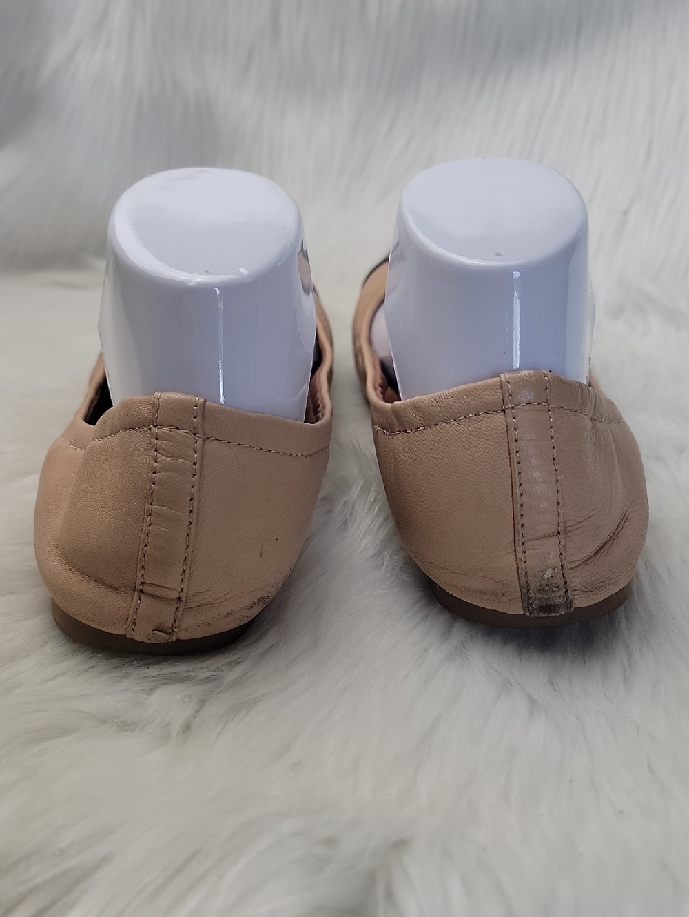 COACH Nude Black Cap Toe Designer Ballet Ballerina Slip On Logo Flats 8.5 - Picture 2 of 11
